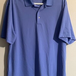 PGA Tour Blue Polo Short Sleeve Classic Design, Golf Shirt